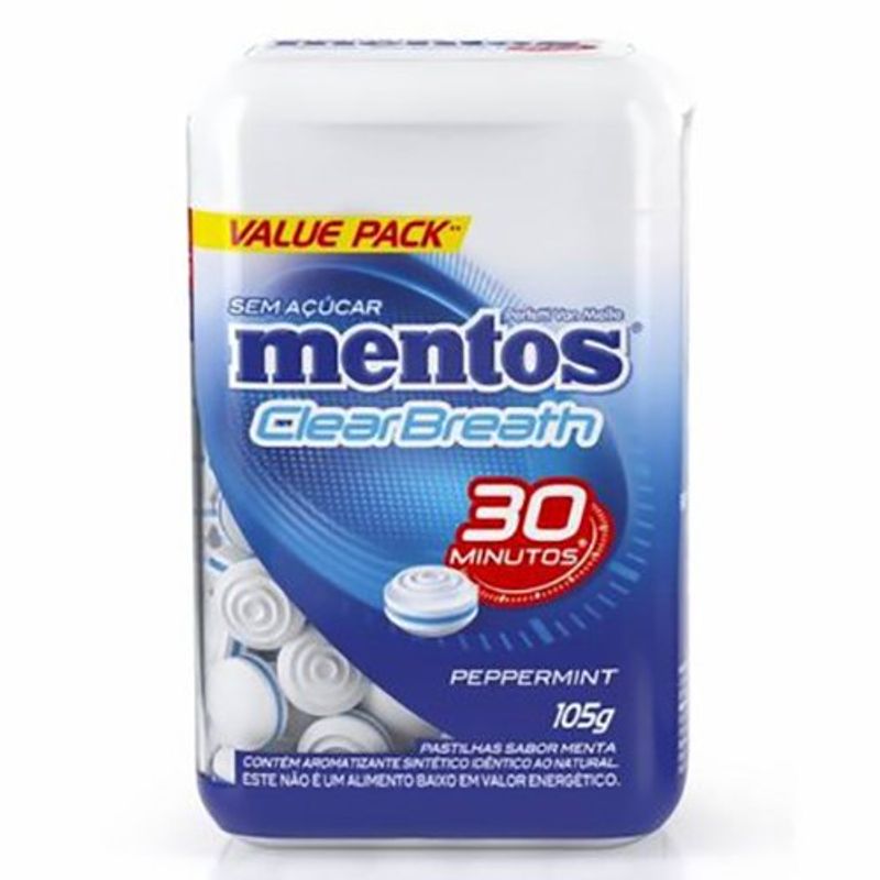 pastilha 30 minutos clear breath mentos 105g