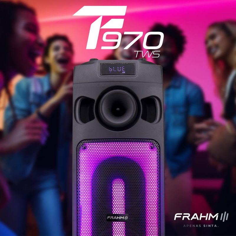 caixa de som amplificada frahm tf970 tws 970w preto