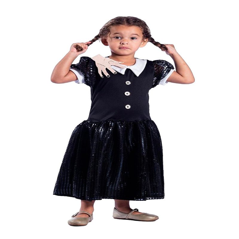 fantasia infantil wandinha ione e eduardo tamanho gg 8/9 anos (mp)
