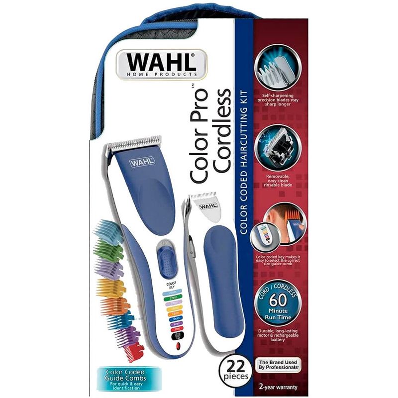 kit máquina de cortar cabelo color pro cordless wahl 09649-348 (mp)