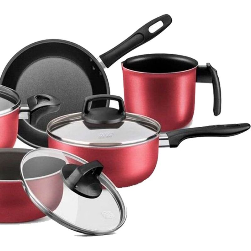 conjunto de panelas mta 5 peças madri supra 5672 cereja (mp)