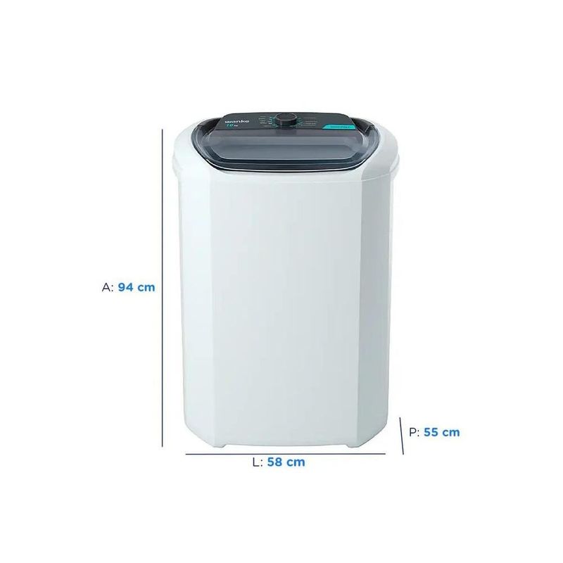 lavadora tanquinho 10 kg semiautomática wanke comfort 127v branco (mp)