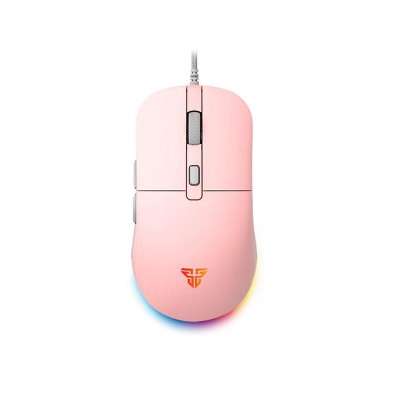 mouse usb gamer fantech com fio katana rgb 6 botões vx9s rosa (mp)