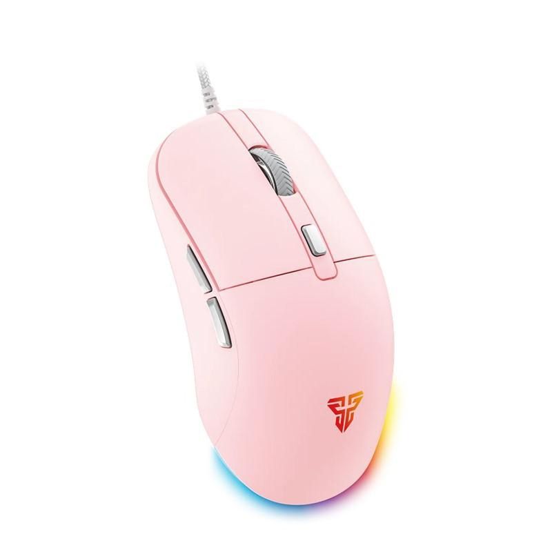 mouse usb gamer fantech com fio katana rgb 6 botões vx9s rosa (mp)
