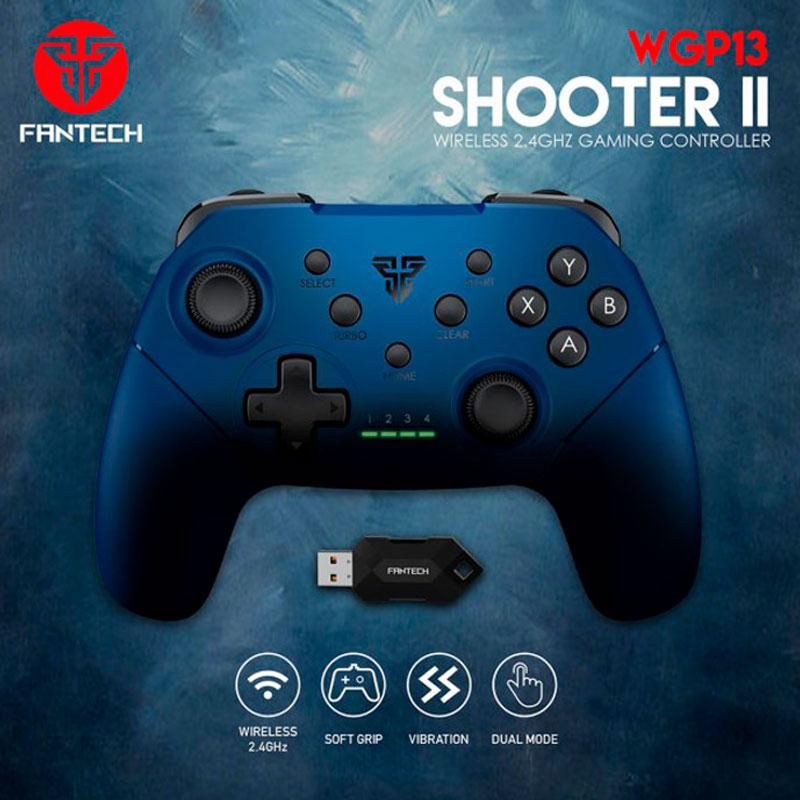 controle sem fio para pc/ps3 fantech shooter ii wgp13 azul (mp)