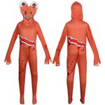 fantasia infantil macacão e máscara vermelho roblox 140cm 7-8 anos (mp)