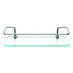 prateleira de vidro atlas com haste de metal 30x12cm primafer pr3032-1 (mp)