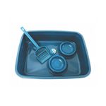 kit para gato procão com 1 bandeja 1 pá 1 bolinha 2 comedouros (mp)