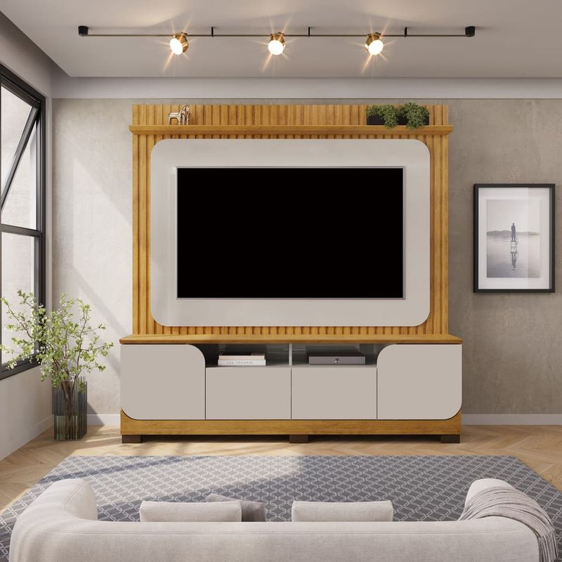 painel home para tv até 65" dj móveis vogue cedro e bali