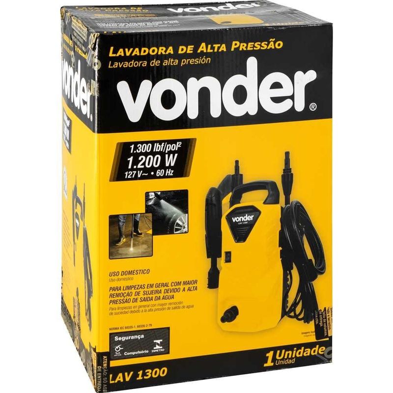 lavadora de alta pressão vonder 127v 1200w lav1300 amarelo