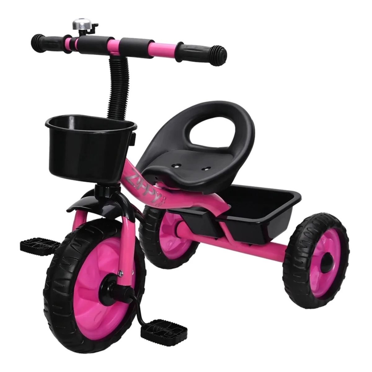 Triciclo Infantil Zippy Toys Com Cestinha E Campainha Rosa 7628 (MP)