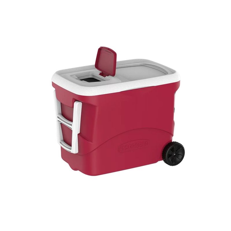 caixa térmica soprano cooler tropical 50 litros com rodas vermelho (mp)