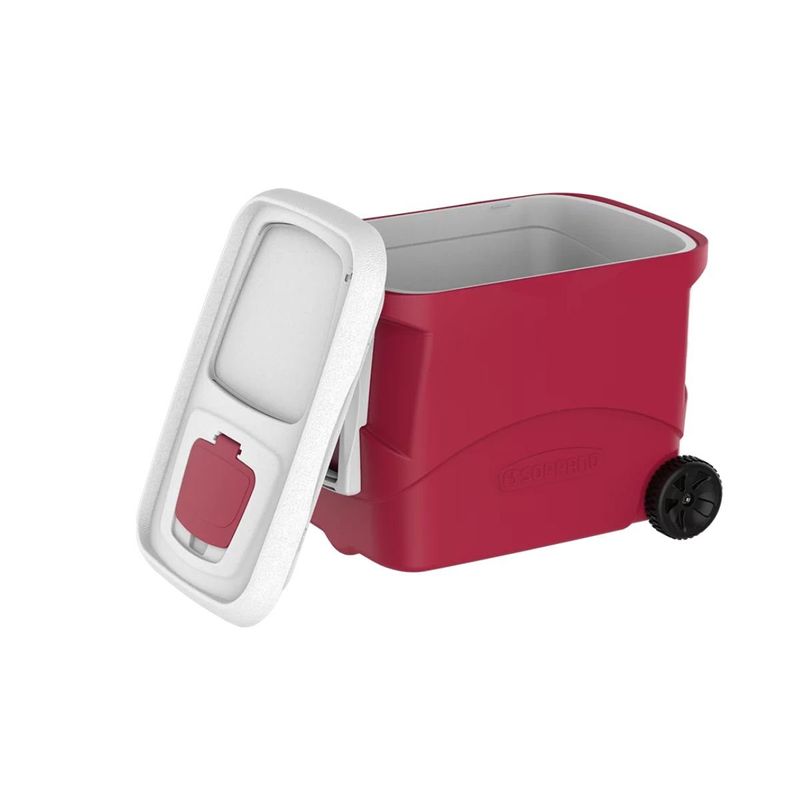 caixa térmica soprano cooler tropical 50 litros com rodas vermelho (mp)