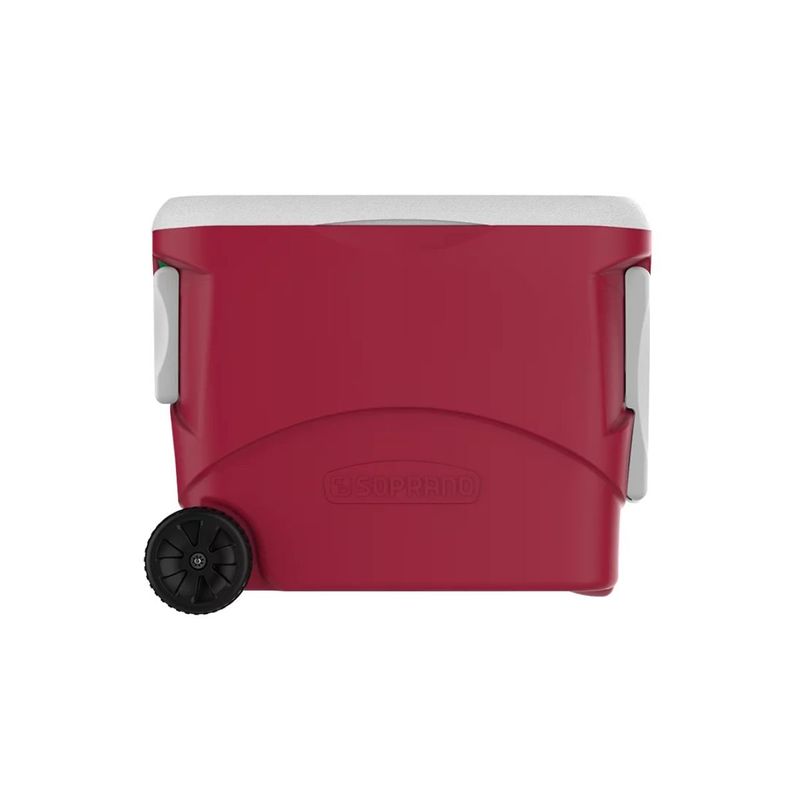 caixa térmica soprano cooler tropical 50 litros com rodas vermelho (mp)