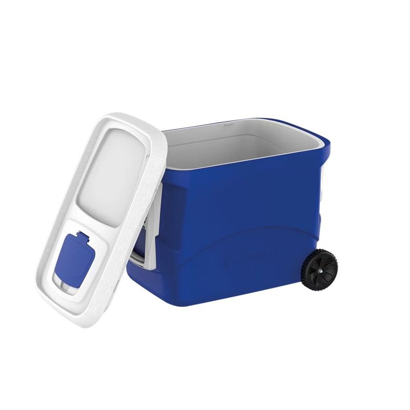 caixa térmica soprano cooler tropical 50 litros com rodas azul (mp)