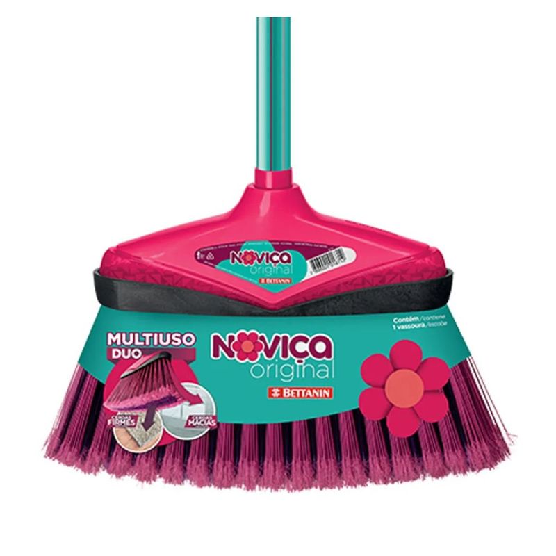 vassoura bettanin noviça com cabo de metal plastificado 1,2m (mp)