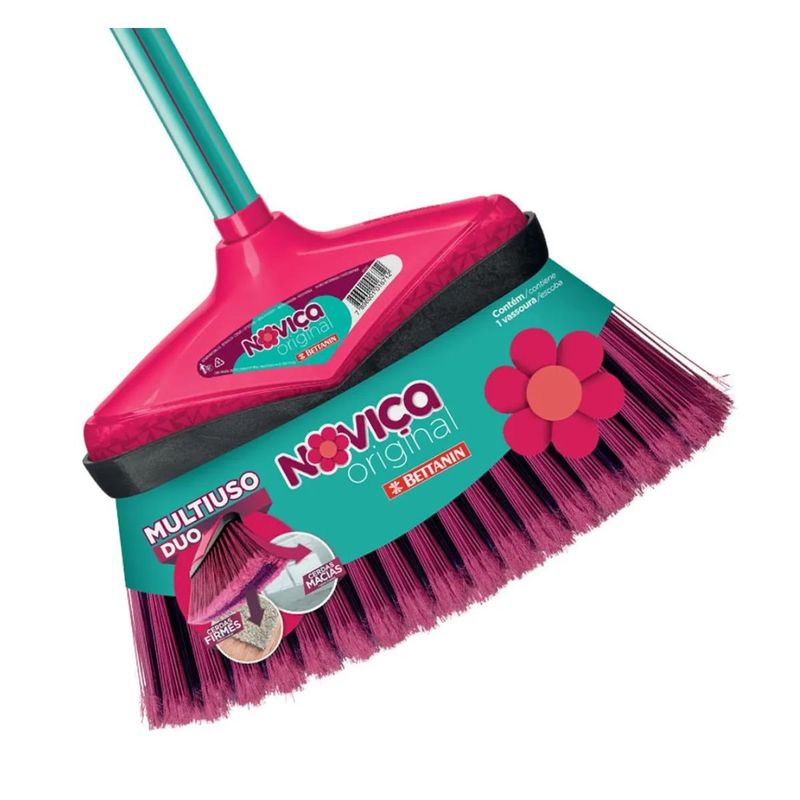 vassoura bettanin noviça com cabo de metal plastificado 1,2m (mp)