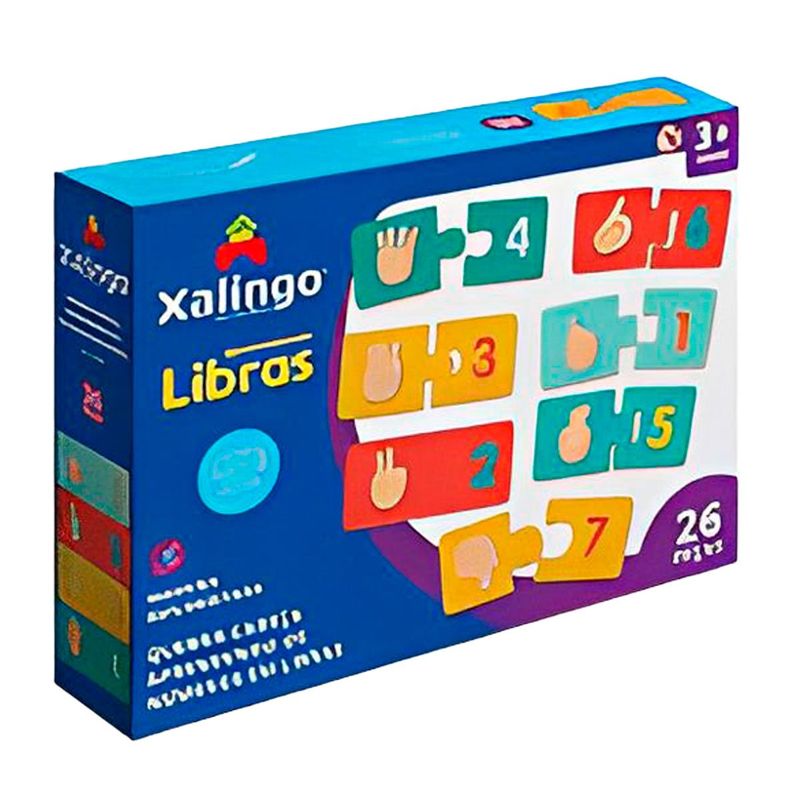 quebra-cabeça xalingo aprendendo os números em libras 26 peças (mp)
