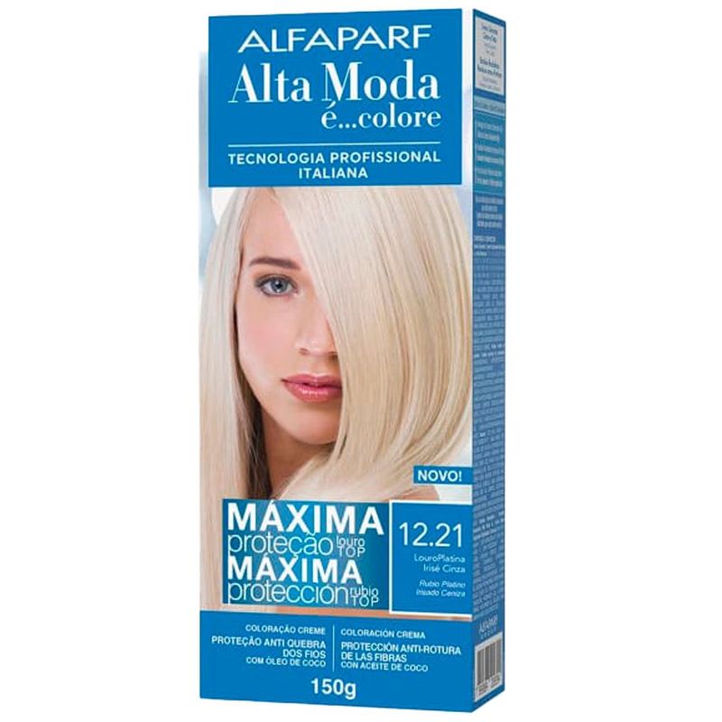 tintura para cabelo altamoda 12.21 louro platina irise cinza (mp)