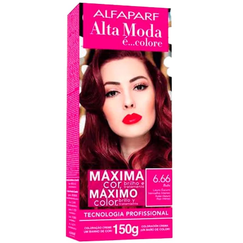 tintura para cabelo altamoda 6.66 louro escuro vermelho intenso (mp)