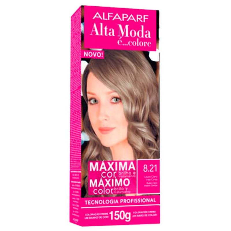 tintura para cabelo altamoda 8.21 louro claro irise cinza (mp)