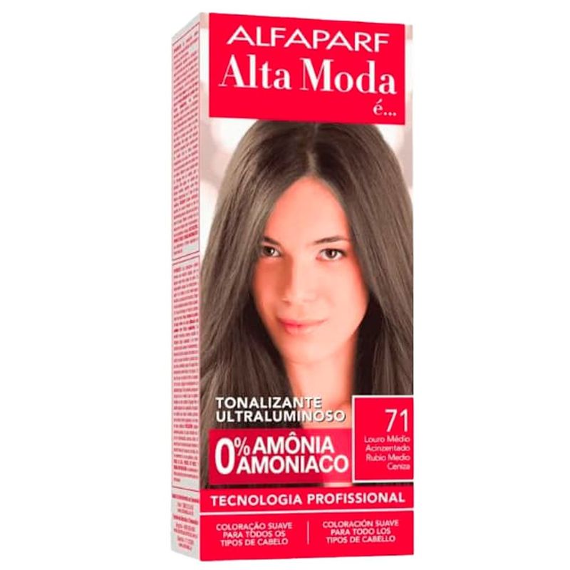 tonalizante para cabelo altamoda 71 louro médio acinzentado (mp)