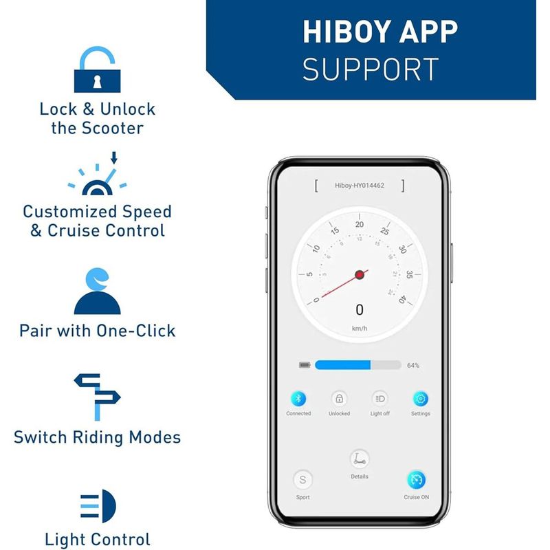 patinete elétrico hiboy s2/s2r plus a-bi