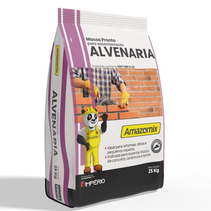 massa pronta para alvenaria 25kg amazomix (mp)