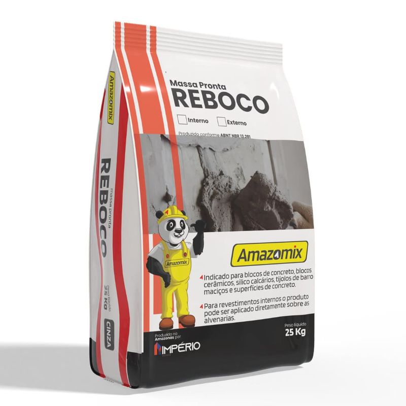 massa pronta para reboco externo 25kg amazomix (mp)