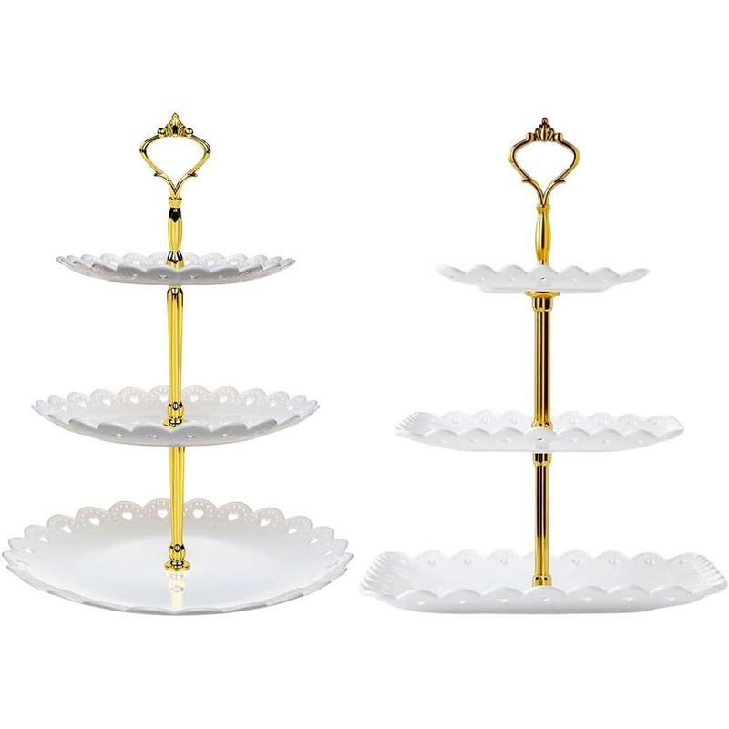 conjunto de suportes grandes torre de cupcake rauvolfia branco a-bi