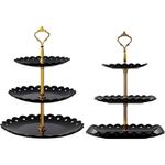 suporte para cupcake rauvolfia 02 peças com 03 andares preto a-bi