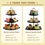 suporte para cupcake rauvolfia 02 peças com 03 andares preto a-bi