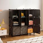 armario organizador de 9 cubos com portas greenstell preto a-bi
