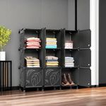 armario organizador de 9 cubos com portas greenstell preto a-bi
