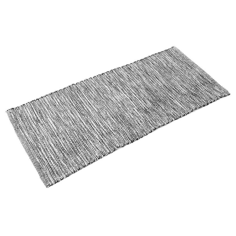 tapete passadeira jacquad eco kapazi 50x120cm cru e preto (mp)