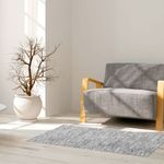 tapete passadeira jacquad eco kapazi 50x120cm cru e preto (mp)