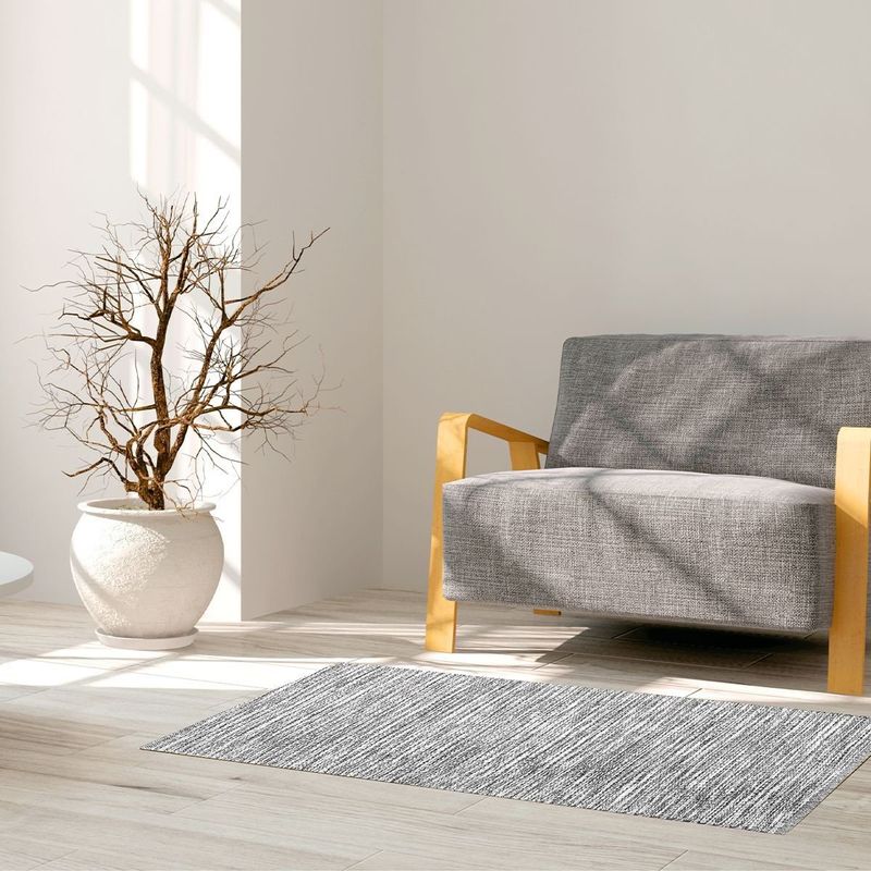 tapete passadeira jacquad eco kapazi 50x120cm cru e preto (mp)