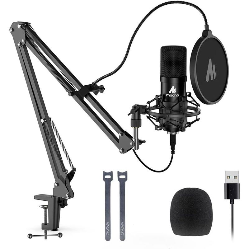 microfone kit com chipset de som profissional maono a-bi
