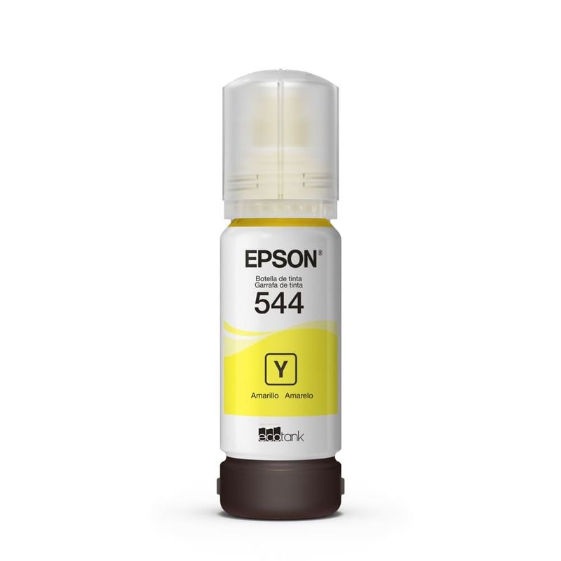 garrafa de tinta amarela para impressora ecotank epson t544422-br - original