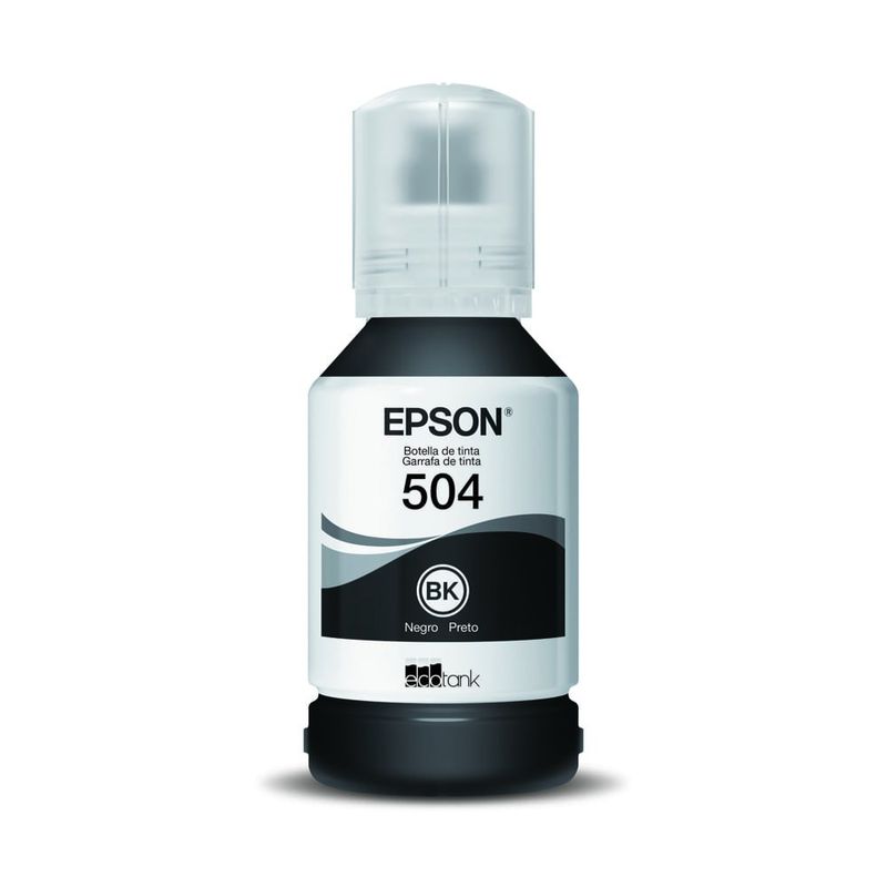 garrafa de tinta preta para impressora ecotank epson t504122-br - original