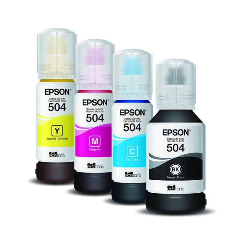 garrafa de tinta amarela para impressora ecotank epson t504422-br - original