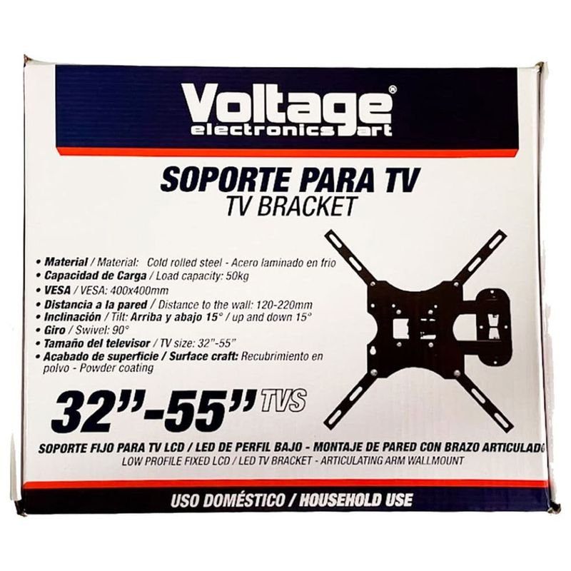 suporte de ferro para tv 32 a 55 polegadas voltage vt-tvb-04 (mp)