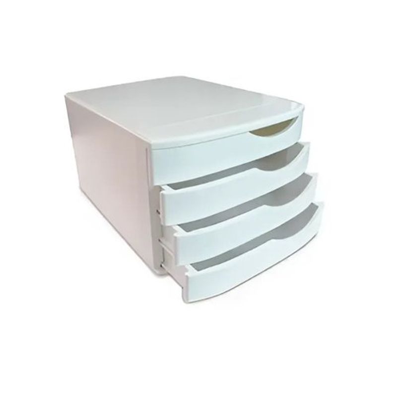 gaveteiro maxcril com 4 gavetas branco 10100007 (mp)