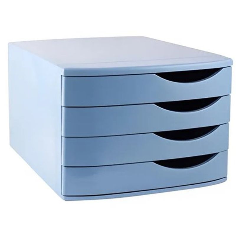 gaveteiro maxcril com 4 gavetas azul pastel 37,5x30x21,3cm (mp)