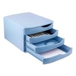 gaveteiro maxcril com 4 gavetas azul pastel 37,5x30x21,3cm (mp)