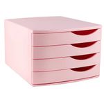 gaveteiro maxcril com 4 gavetas rosa pastel 10100009 (mp)