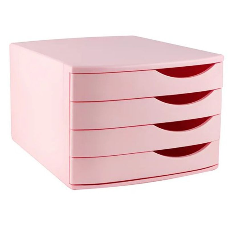 gaveteiro maxcril com 4 gavetas rosa pastel 10100009 (mp)