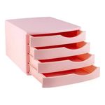 gaveteiro maxcril com 4 gavetas rosa pastel 10100009 (mp)