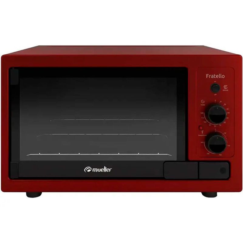 forno elétrico de bancada mueller 44 litros fratello 127v vermelho 601250006 (mp)