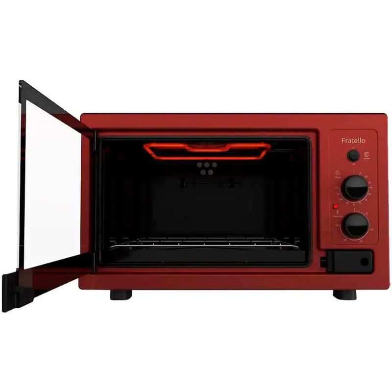 forno elétrico de bancada mueller 44 litros fratello 127v vermelho 601250006 (mp)